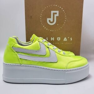 Joshua Sanders Liberty Donna Platform Low-Top Sneakers White Yellow Satin EU 39